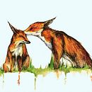 Watercolour Foxes . Pictura de cellevn - 11.13.2022