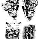 Meu projeto do curso: Desenho de tatuagem autoral com Procreate Blackwork Szatattoo. Projekt z dziedziny Trad, c, jna ilustracja, Projektowanie graficzne,  R, sunek, Ilustracja c, frowa, Projektowanie tatuaż, R, sunek c i frow użytkownika Gustavo Sza - 15.11.2022