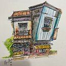 My project for course: Expressive Architectural Sketching with Colored Markers. Un proyecto de Bocetado, Dibujo, Ilustración arquitectónica, Sketchbook e Ilustración con tinta de Mari Mendez - 16.11.2022