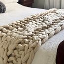 Cable knit bed runner. Knitting & Interior Decoration project by Miriam (Mizz) Evans - 11.17.2022
