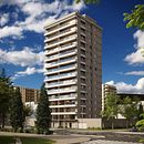 Imagénes del Edificio "Ciprés". Un projet de ArchVIZ, Modélisation 3D, Infographie , et Design  de neli_madorino - 17.11.2022