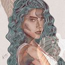 My project for course: Illustrated Portraits with Procreate. Un proyecto de Ilustración tradicional, Ilustración vectorial, Ilustración digital y Dibujo de Retrato de Anix Nora - 21.11.2022