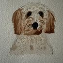 My project for course: Expressive Animal Portraits in Watercolor - Fin the dog . Ilustrasi tradisional, Lukisan Cat Air, Gambar Realistis & Ilustrasi Naturalistik proyek oleh Barb Weaver - 11.21.2022