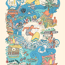 Doodle-Style Vector Illustration of Surfing theme. Traditional illustration, Vector Illustration, and Digital Illustration project by Evgenii Kurochkin - 11.12.2022