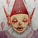 Payaso / Clown - Mixed Media Art Process. Ilustração tradicional, Design, e Direção de arte projeto de Baby Orlok - 30.11.2022