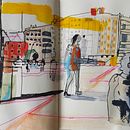 Mein Abschlussprojekt für den Kurs: Urban Sketching: Halte deine Stadt in Bewegung fest. Een project van Traditionele illustratie,  Schetsen,  Tekening, Aquarelschilderen,  Architecturale illustratie y Sketchbook van zeliha - 25.11.2022