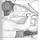 Voyage dans le désert de Bardenas en Espagne . Desen & Ilustrație tradițională de Bastien Bofias - 11.23.2022