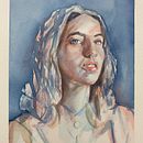 Meu projeto do curso: Retrato artístico em aquarela. Un proyecto de Bellas Artes, Pintura, Pintura a la acuarela y Dibujo de Retrato de lucianabaza - 05.12.2022
