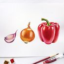  TINE KremGo. Watercolor illustrations for packaging. Un proyecto de Pintura a la acuarela, Ilustración tradicional y Packaging de Katerina Kolberg - 01.04.2019