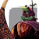 Frog the snail rider. Projekt z dziedziny Trad, c, jna ilustracja,  R, sunek, Concept art, Ilustracja c, frowa, Komiks, Projektowanie postaci, R, sunek c, frow,  R i sunek atramentem użytkownika Adam Indelak - 03.09.2022