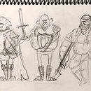 Los 3 guerreros obesos. Een project van Traditionele illustratie, Ontwerp van personages, Digitale illustratie, Kinderillustratie y Verhaallijn van Luciana Gabriel - 10.12.2022