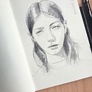 My project for course: Graphite Line Drawing for Portrait Sketchbooking. Un projet de Esquisse , Dessin, Dessin de portrait , et Carnet de croquis de Heidi Lustig - 15.12.2022