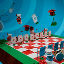 Chess Alice in Wonderland . Design, e Modelagem 3D projeto de Amanda Selau - 15.12.2022