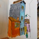 First Drawings of Buildings in Porto. Esboçado, Desenho, Ilustração arquitetônica, Sketchbook e Ilustração com tinta projeto de Nick Thomas - 20.12.2022