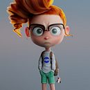 RED HAIR GIRL. Projekt z dziedziny  Modelowanie 3D,  Projektowanie 3D, Projektowanie postaci 3D i Animacje 3D użytkownika Simón Betancur Baghino - 20.03.2021