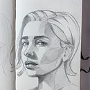 Mi proyecto del curso: Cuaderno de retratos a línea con grafito. Esboçado, Desenho, Desenho de retrato, e Sketchbook projeto de Gustavo Martinez Avila - 21.12.2022