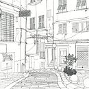 Genova, Vico Inferiore del Ferro – Progetto di fine corso. Un projet de Illustration traditionnelle, Illustration architecturale et Illustration numérique de Elisa Murgia - 24.12.2022