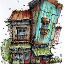 My project for course: Expressive Architectural Sketching with Colored Markers. Esboçado, Desenho, Ilustração arquitetônica, Sketchbook e Ilustração com tinta projeto de agata_31 - 20.12.2022