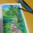 Meu projeto do curso: Pintura de paisagens com guache para iniciantes. Artes plásticas, Pintura, Ilustração naturalista, e Pintura guache projeto de Elaine Fagundes - 26.12.2022