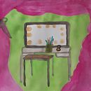 Stage makeup mirror and table. Un proyecto de Pintura de alexandra_irimia91 - 29.12.2022