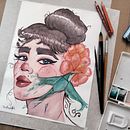 Retrato ilustrado con acuarelas . Un proyecto de Ilustración tradicional de Uriel Navarro Fernández - 29.12.2022