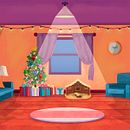 Cenário - Animação - Sala - Sonhos da Isah. Un projet de Illustration traditionnelle, Cinéma, vidéo et télévision, Animation, Animation 2D , et Peinture numérique de Daniel Fernandes - 30.12.2022