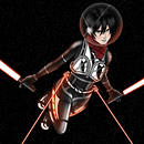 Space Mikasa Ackerman from Shingeki no Kyojin (fanart). Un proyecto de Ilustración tradicional, Ilustración digital y Diseño de personajes de Rodrigo Valle Del Aguila - 25.09.2021