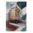 My project for course: Architectural Sketching with Watercolor and Ink. Sketching, Drawing, Watercolor Painting, Architectural Illustration, Sketchbook & Ink Illustration project by Mimi Ladva - 12.31.2022