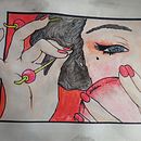 Mi proyecto del curso: Ilustración en acuarela con influencia japonesa. Een project van Traditionele illustratie,  Tekening y Aquarelschilderen van Sara Romero Bernal - 04.01.2023