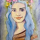 The Fairy with Turquoise Hair from Pinocchio. Projekt z dziedziny Trad, c, jna ilustracja i Malowanie akwarelą użytkownika hannahtessitore - 28.12.2015