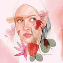 Meu projeto do curso: Retrato ilustrado em aquarela - Flor do Cajueiro. Un progetto di Illustrazione tradizionale, Belle arti, Pittura, Disegno, Pittura ad acquerello, Disegno di ritratti e Disegno artistico di Thayná Lins - 04.01.2023