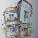 My project for course: Expressive Architectural Sketching with Colored Markers. Sketching, Drawing, Architectural Illustration, Sketchbook & Ink Illustration project by Andriy Balanyuk - 12.31.2022