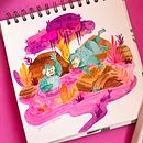 Mi proyecto del curso: Técnicas de ilustración con acuarela y gouache. Un progetto di Illustrazione tradizionale, Belle arti, Pittura, Pittura ad acquerello, Illustrazione infantile e Pittura gouache di Jenn Arregocés - 04.01.2023