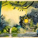 My project for course: Fantasy Landscapes with Watercolor & Gouache. Een project van  Beeldende kunst, Schilderij, Aquarelschilderen, Naturalistische illustratie y Schilderen met gouache van Sneha N - 06.01.2023