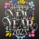 Happy New Year! My project for course: Intro to Hand-Lettering for Inspirational Quotes. Tipografia, Caligrafia, Lettering, Desenho tipográfico, H, e Lettering projeto de rockontinyrebel - 07.01.2023
