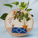 Interiorismo botánico. Embroider, Textile Design, and Botanical Illustration project by Yahir Burgos-Solís (Antronauta) - 01.14.2023