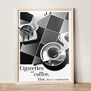 Cigarettes and coffee poster. Traditional illustration, and Design project by Adam Parzyszek - 01.14.2023