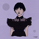 ✤ Wednesday Addams ✤. Un proyecto de Cómic, Creatividad, Dibujo a lápiz, Dibujo artístico, Ilustración tradicional, Ilustración con tinta, Ilustración digital, Sketchbook y Diseño de personajes de Thamires De Lunas - 23.11.2022