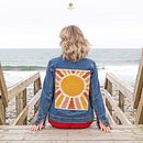Sunsational Macramé Jean Jacket. Macramé, Fiber Arts, and Fashion Design project by Terri Watson - 01.18.2023
