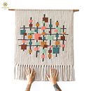 Hip to be Square Macramé Tapestry. Macramé, Fiber Arts & Interior Decoration project by Terri Watson - 01.18.2023