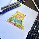 Mi proyecto del curso: Dibujo arquitectónico expresivo con marcadores de colores. Sketching, Drawing, Architectural Illustration, Sketchbook & Ink Illustration project by Mauricio Aranda - 01.15.2023
