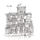 Historic district- Porto, PT. Traditional illustration, and Architecture project by Patty Ledo - 01.20.2023