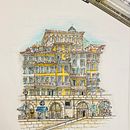 Ribeira do Porto - Portugal. Traditional illustration, and Architecture project by Patty Ledo - 01.20.2023