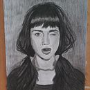 Retrato carbonilla. Traditional illustration project by Micaela Savio - 09.07.2022