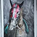 Thoroughbred racehorse. Un proyecto de Pintura a la acuarela de michelle_leuchter - 25.01.2023