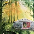 Mein Abschlussprojekt für den Kurs: Verträumte Aquarell-Landschaften: Halte Licht fest. Pintura, e Pintura em aquarela projeto de Atelier - 25.01.2023