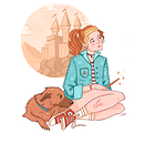 Me and my dog in Hogwarts  Ein Projekt aus dem Bereich Traditionelle Illustration von Anya Lashenko - 26.01.2023