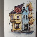 My project for course: Expressive Architectural Sketching with Colored Markers. Sketching, Drawing, Architectural Illustration, Sketchbook & Ink Illustration project by Balázs Bihari - 01.29.2023