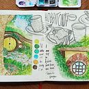 My project for course: Watercolor Travel Journal. Un progetto di Illustrazione tradizionale, Pittura ad acquerello, Illustrazione architettonica e Sketchbook di sarahkneisch - 29.01.2023
