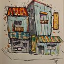 My project for course: Expressive Architectural Sketching with Colored Markers. Een project van  Schetsen,  Tekening,  Architecturale illustratie, Sketchbook y  Illustratie met inkt van Charlie Florentino - 30.01.2023